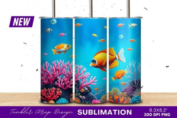 Download Colorful Fish Swimming Tumbler - Premium Resources