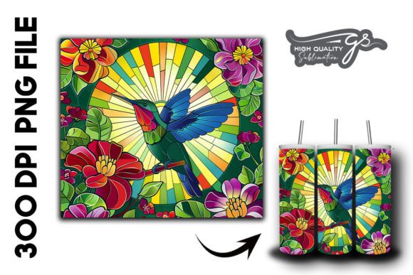 Download Stain Glass Hummingbird Tumbler Wrap 40 - Bird tumbler wrap Collection