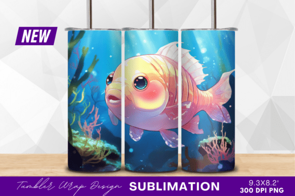 Download Cute Cartoon Goldfish Swimming Tumbler - Premium Resources